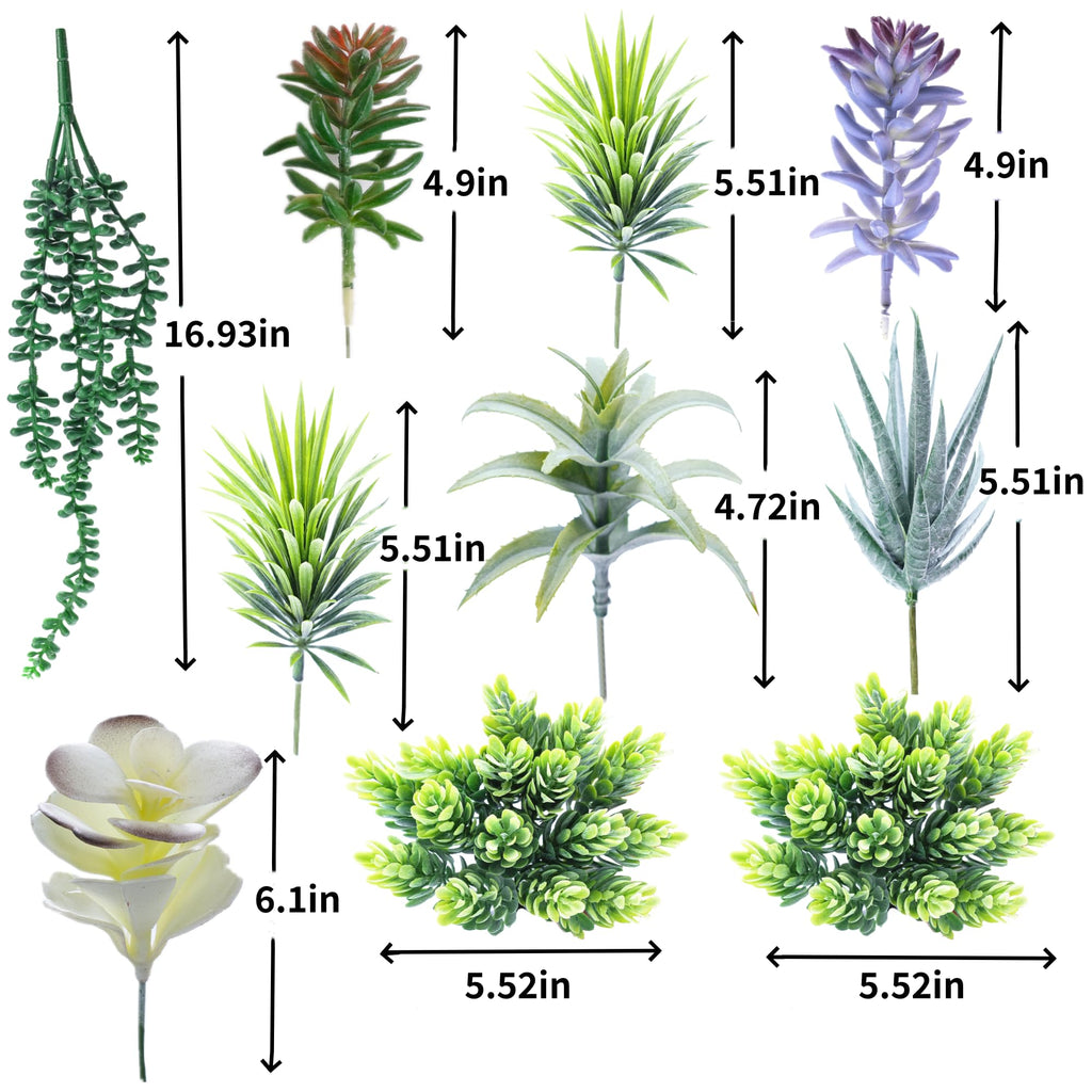 25 Pcs Artificial Succulent Plants Fake Succulents Assorted Unpotted Suitable Garden Interior Decor