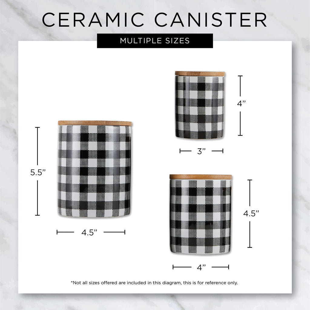 Kitchen Ceramics Collection, Canister Set, Mixed Print, White/Gold, 3 Piece