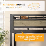 Loft Bed Twin with Stairs, 53.5” Under-Space for Sofa and Desk, More Stable and Safe Industrial Metal Frame for Teens