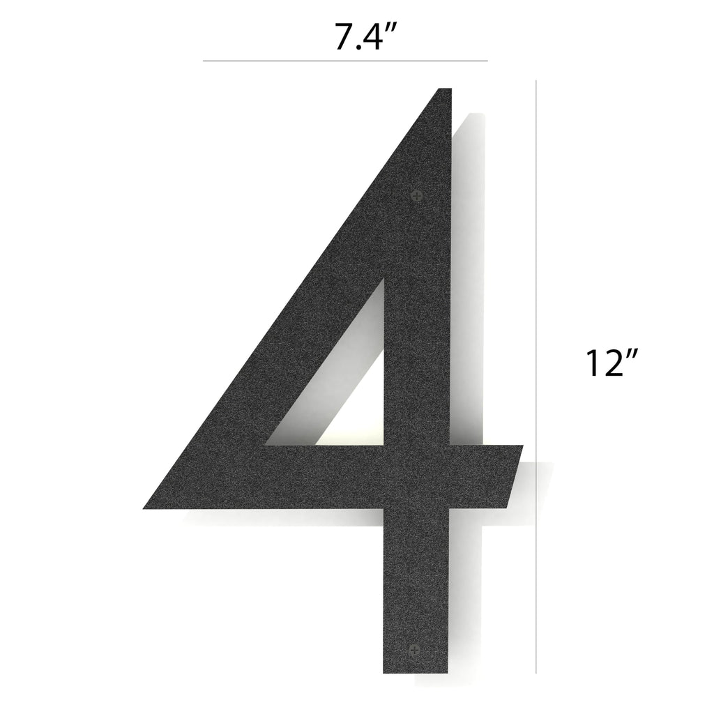 12 Inch Metal House Numbers for Outside | Floating Numbers for Mailbox | Modern Black Coated Large Address Numbers