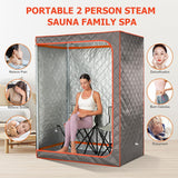 Portable Steam Sauna, 2 Person Sauna Tent, Full Size Double Sauna, 1 or 2 Person Foldable Home Sauna, Full Body Sauna