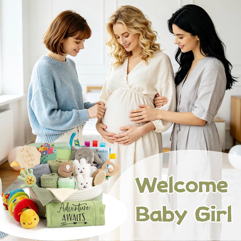 Piece Baby Boy Gift Basket, Baby Shower Gift Set for Newborns, Green