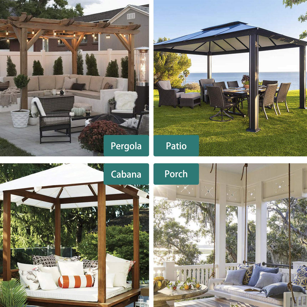 Waterproof Indoor/Outdoor Curtains - Thermal Insulated, Sun Blocking Blackout Curtains, Porch, Living Room, Pergola