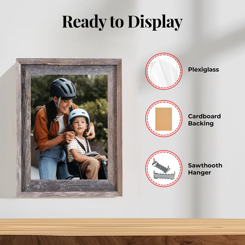 Farmhouse Style Picture Frame, 16x20, Natural Weathered Gray