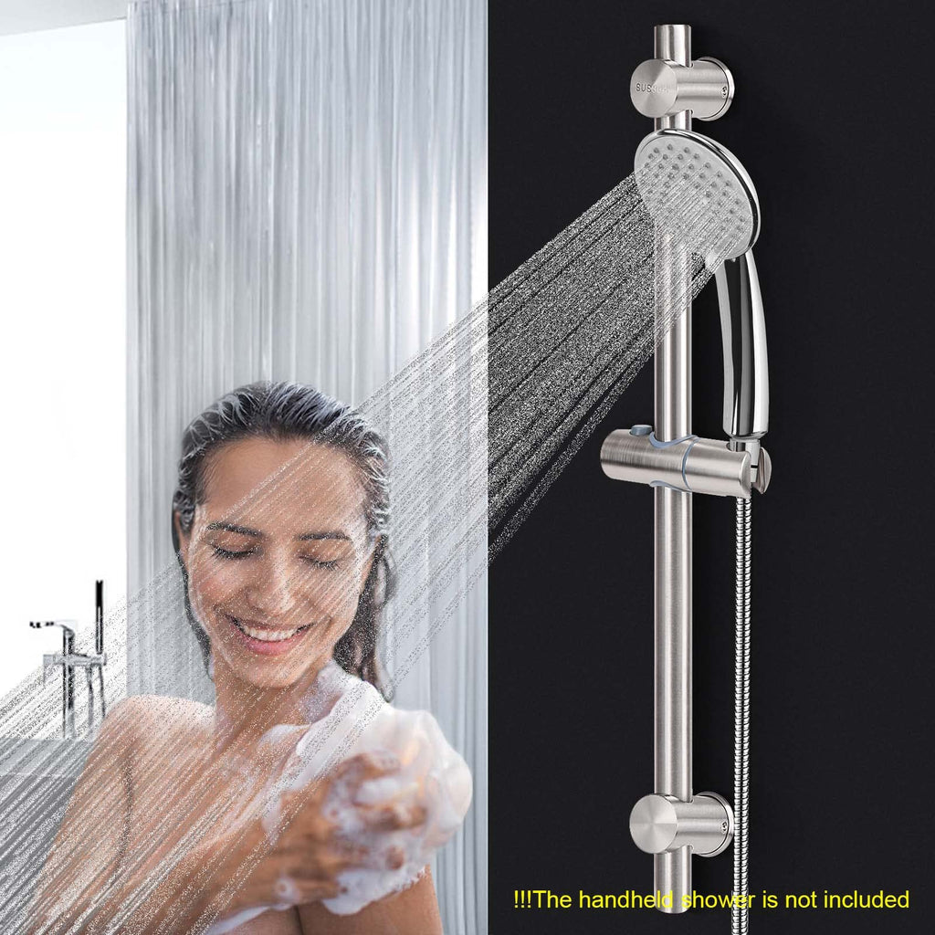 Slide Bar with Height/Angle Adjustable Handheld Shower Holder, Bathroom SUS 304 Stainless Steel Head Holder for Bath