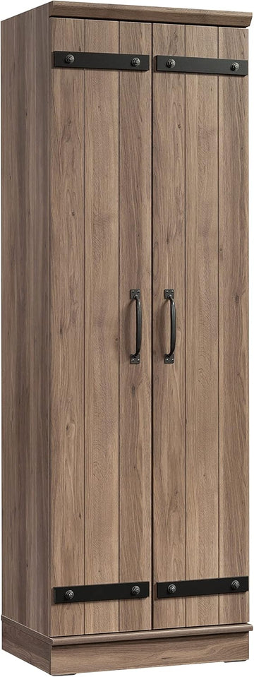 HomePlus 2-Door Farmhouse Storage Cabinet/Pantry cabinets, Salt Oak Finish