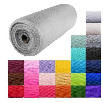 54 Inch by 40 Yards (120 ft) Metallic Silver Fabric Tulle Roll, Fabric Tulle Bolt for DIY Tutu Skirt, Wedding and