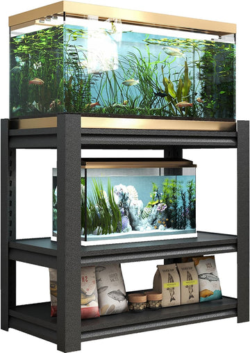 30 Gallon Fish Tank Stand - Metal Aquarium Stand, 34 "W x 18 "D x 31" H Adjustable Heavy Duty Reptile Tank Stand