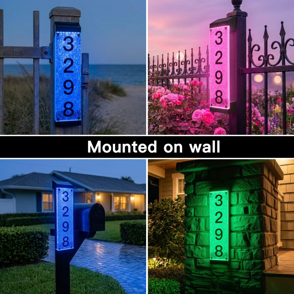 Solar Address Numbers, Address Signs for Yard with Stake