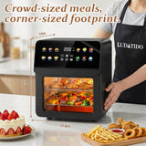 12QT Air Fryer Oven, 8-in-1 Air Fryer Toaster Oven Combo with 8 Presets, Family Size Countertop Oven with 2 Baking