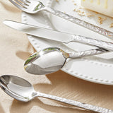 40 Pieces Hammered Silverware Set for 8, 18/10 Stainless Steel Heavy Duty Flatware Set, Tableware Cutlery Utensil Sets