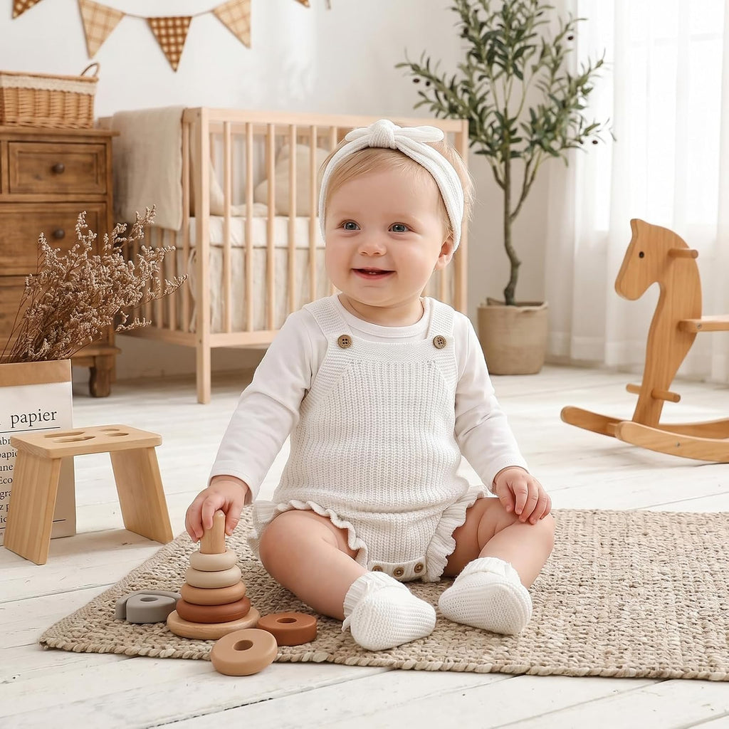 Baby Sweater and Booties Set, Newborn Cotton Sleeveless Romper