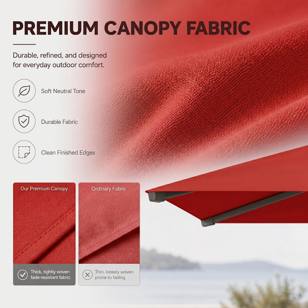 Cantilever Patio Umbrella, Large Square Outdoor Offset Umbrella with Aluminum Pole, 360-degree Rotation Pool