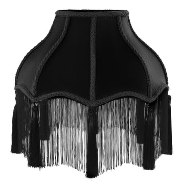 Victorian Lamp Shade, Velvet Vintage Lampshade with Tassel and Fringe, 6.4"x13"x12.3" Bell Shape Scallop Lampshades