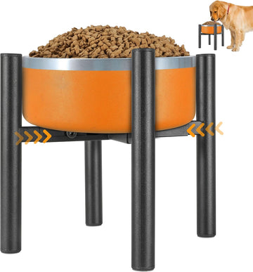 Lifted Dog Bowl Stand - Without Bowls, Single Raise Pet Food Table Adjustable Wide 6-10", Tall 8 10 12" - Bowl Stand
