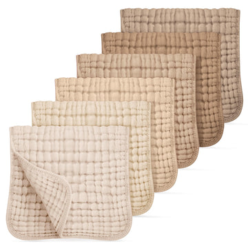 Muslin Baby Burp Cloths, Absorbent Brup Rags 6 Pack Set for Baby