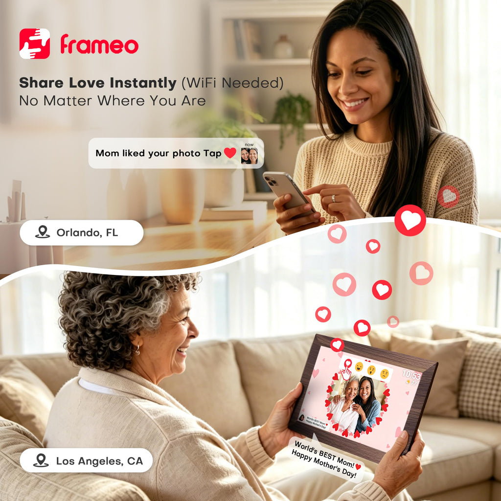 Frameo Digital Picture Frame, 10.1'' WiFi Electronic Photo Frame, Gift Idea