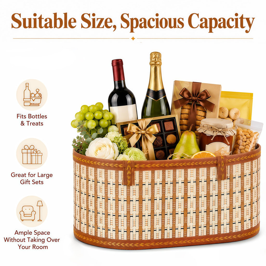 2 Set Large Baskets for Gifts Empty (Gold)