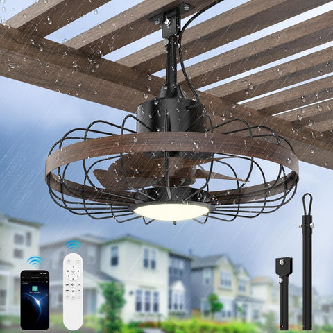 18 Inch Ceiling Fan Smart APP & Remote Control, 6 Speeds, 3 Color Temperatures, Gazebo Lights Outdoor Ceiling Fans for Patio Waterproof,Porch A101-B0DZCDWZ22