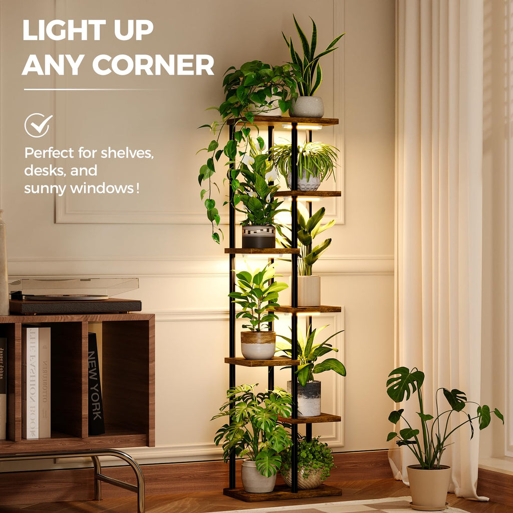 Plant Stand with Grow Light for Indoor Plants Corner 7 Tier