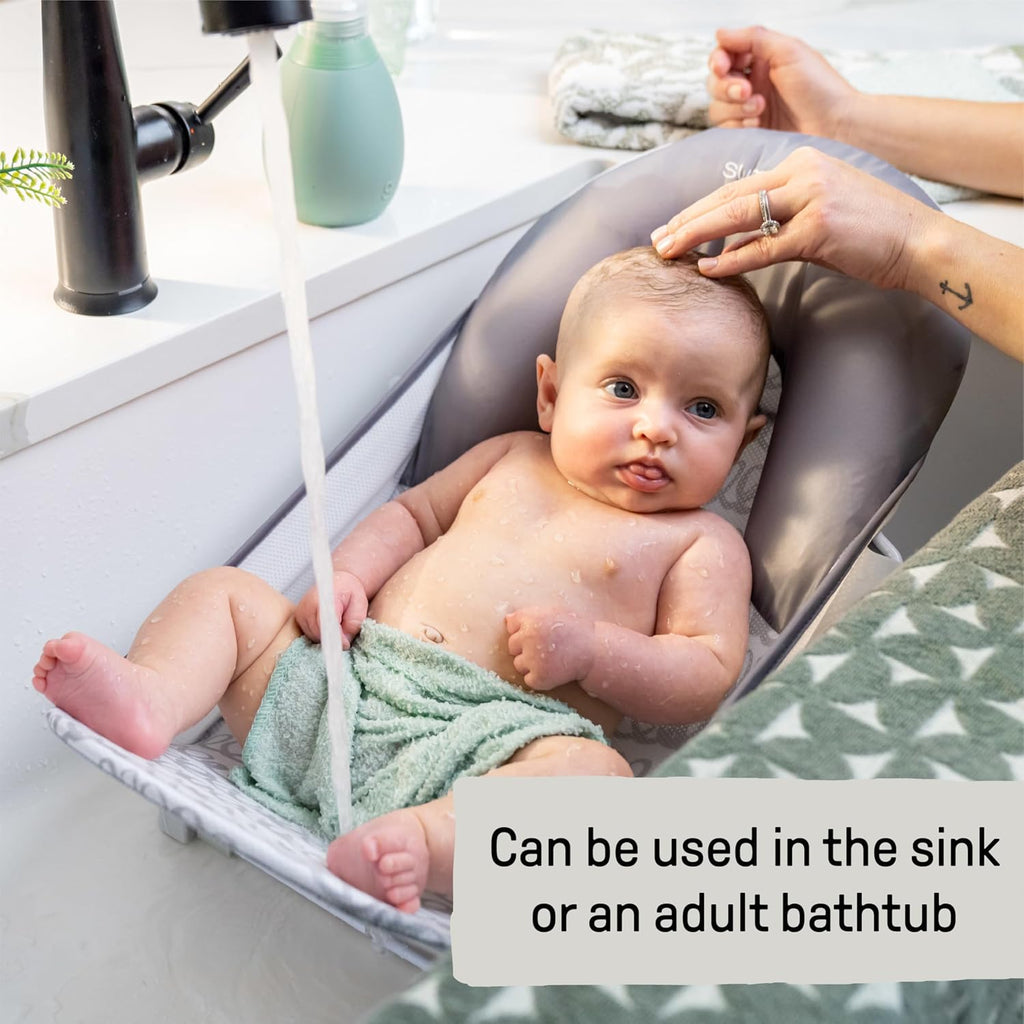 Foldaway Position Baby Bath Seat, Adjustable Support for Sink or Bathtub, Ages 0-6 Months up to 20 Pounds
