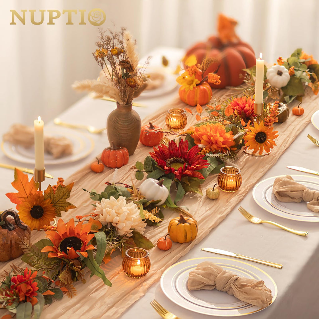 Fall Garland with Sunflower Pumpkin: 6ft Fall Decor for Thanksgiving