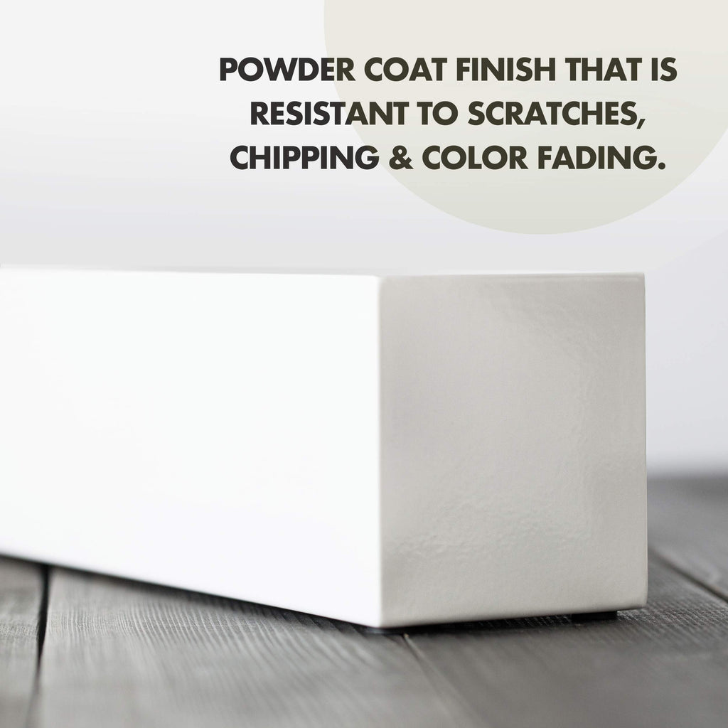 Modern White Rectangle Planter Box, 16" Metal Planter Perfect for Succulent, Narrow Box for Table or Window Sill