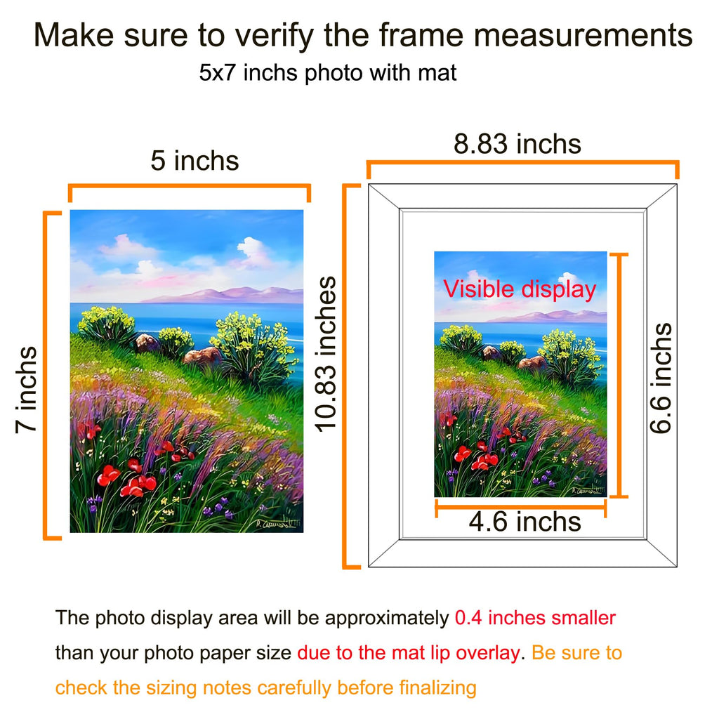 8x10 Picture Frame Brown Set of 6, Display Pictures 5x7 with Mat or 8x10 Without Mat for Wall Mounting or TableTop