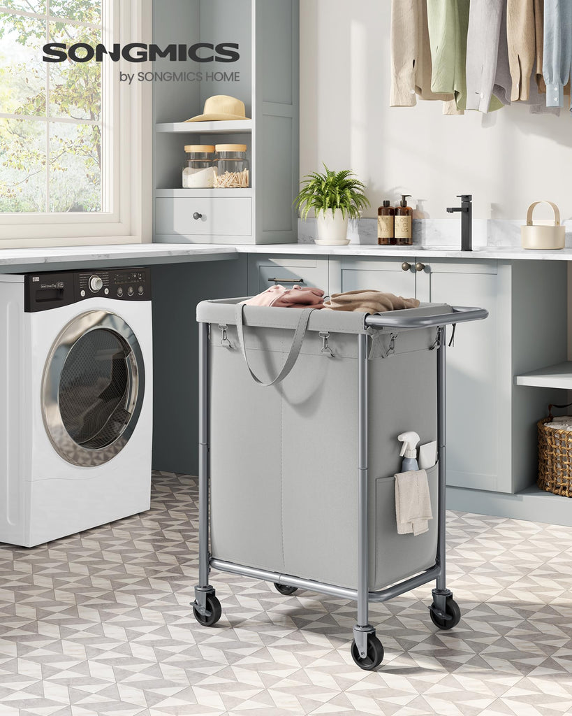 Laundry Basket with Wheels, 2-Section, 37.0 Gallons (140 L)