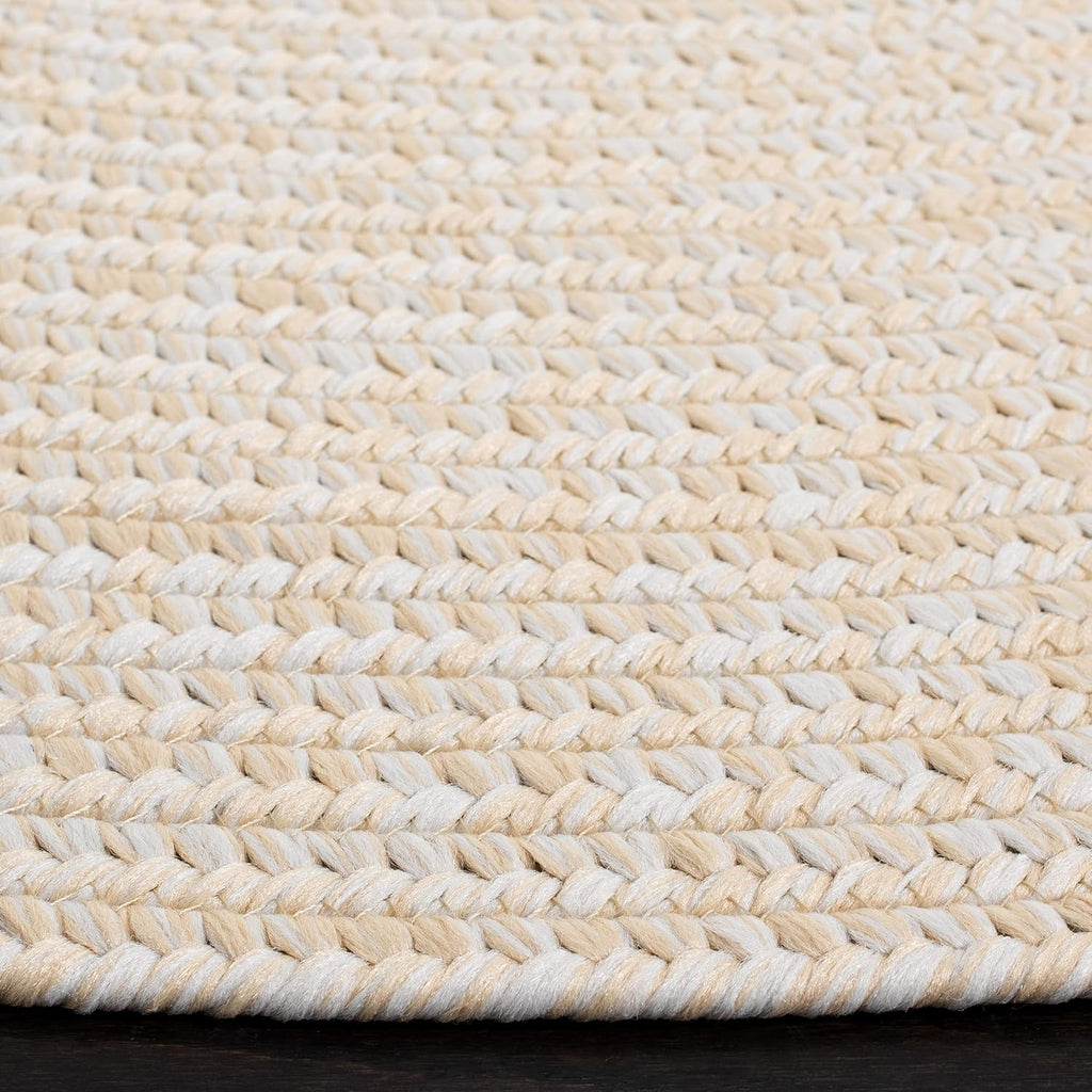 Braided Indoor/Outdoor Washable Oval Rug, Ivory BRD315B