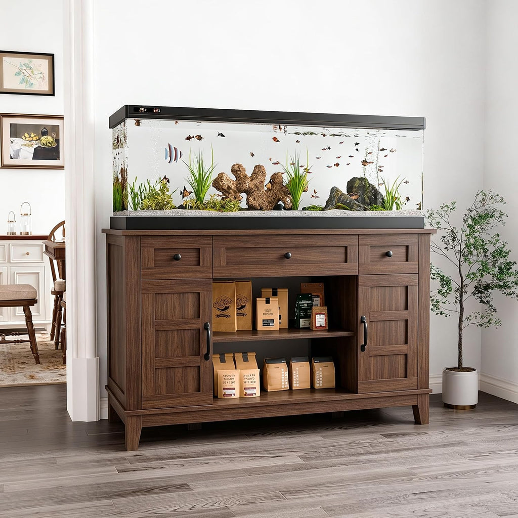 Fish Tank Stand with Power Outlet, 55 Gallon Aquarium Stand