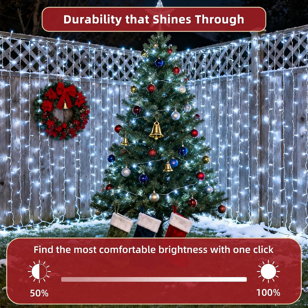 470FT Christmas Lights Outdoor, 1500 LED Christmas Tree Decoration Lights with 12 Modes & Timer Memory, Dimmable Plug