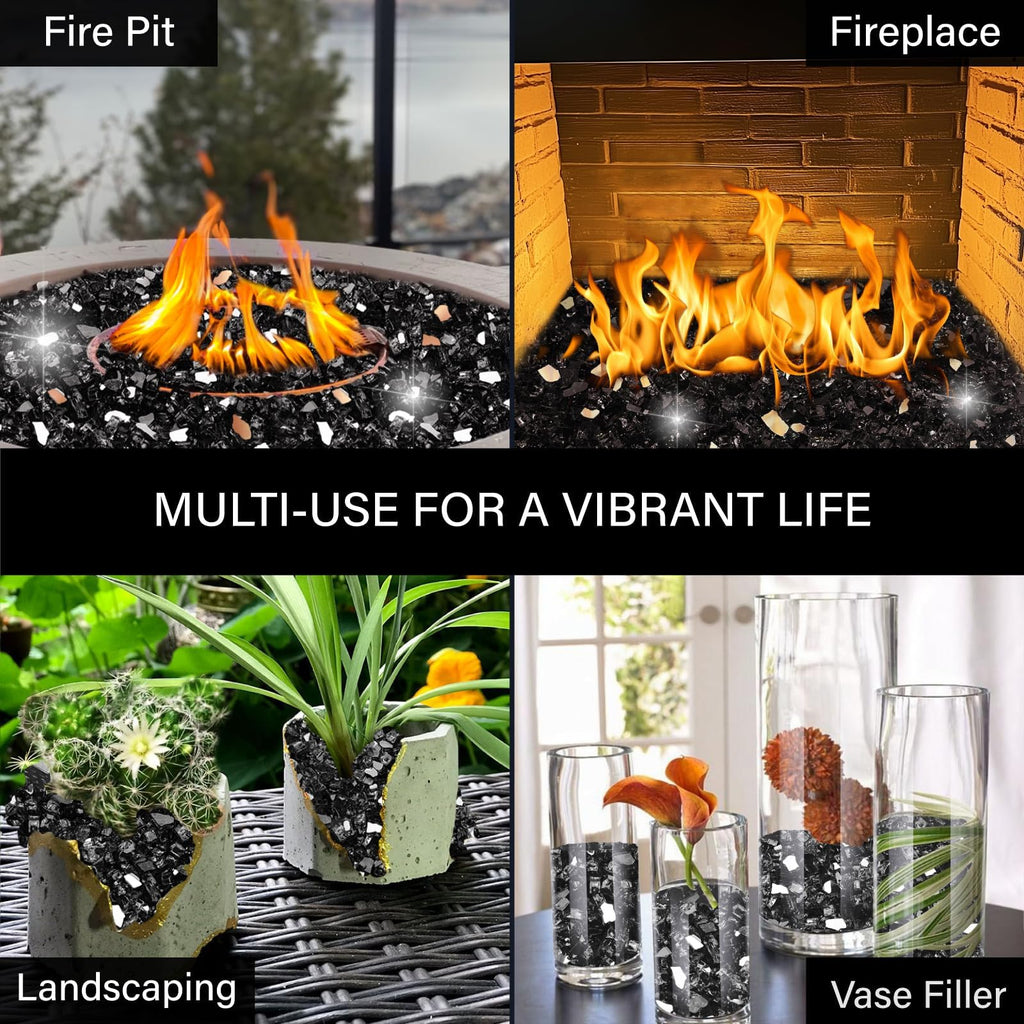 20 Pound Fire Glass, 1/2 Inch Reflective Fire Pit Glass
