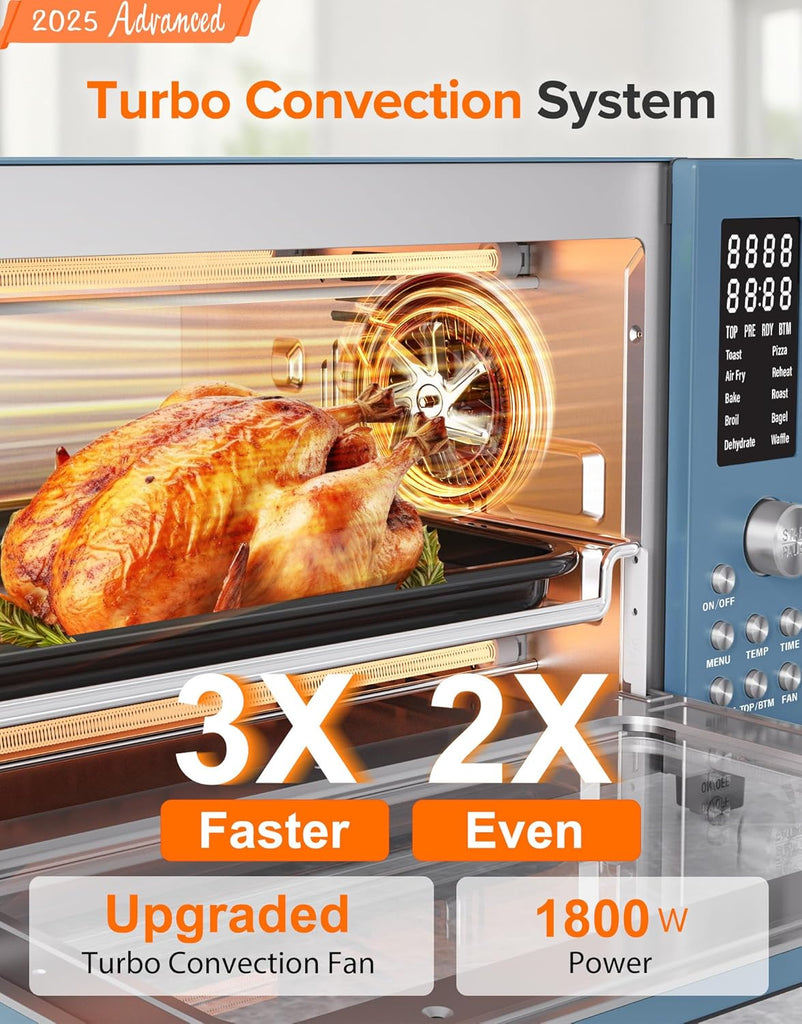 Bravo Pro Smart Air Fryer Toaster Oven Combo, Airfryer Convection Oven Countertop, 10-in-1 Functions with Quicker &