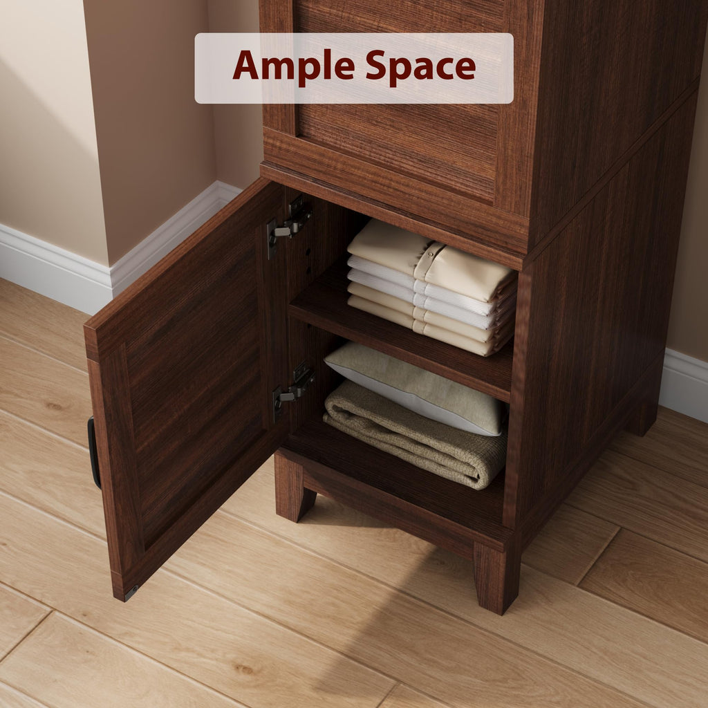 Armoire Wardrobe Closet with 2 Doors, Wooden Wardrobe Cabinet with Hanging Rod, 72 in Narrow Tall Clothing Armoire