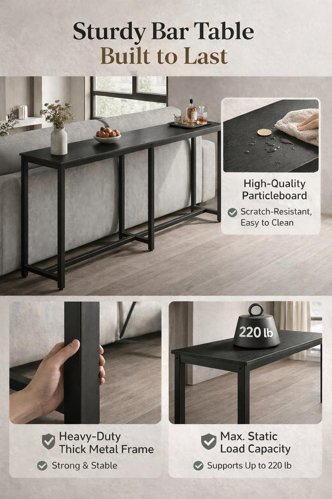 71" L Narrow Long Kitchen Dining Bar Table