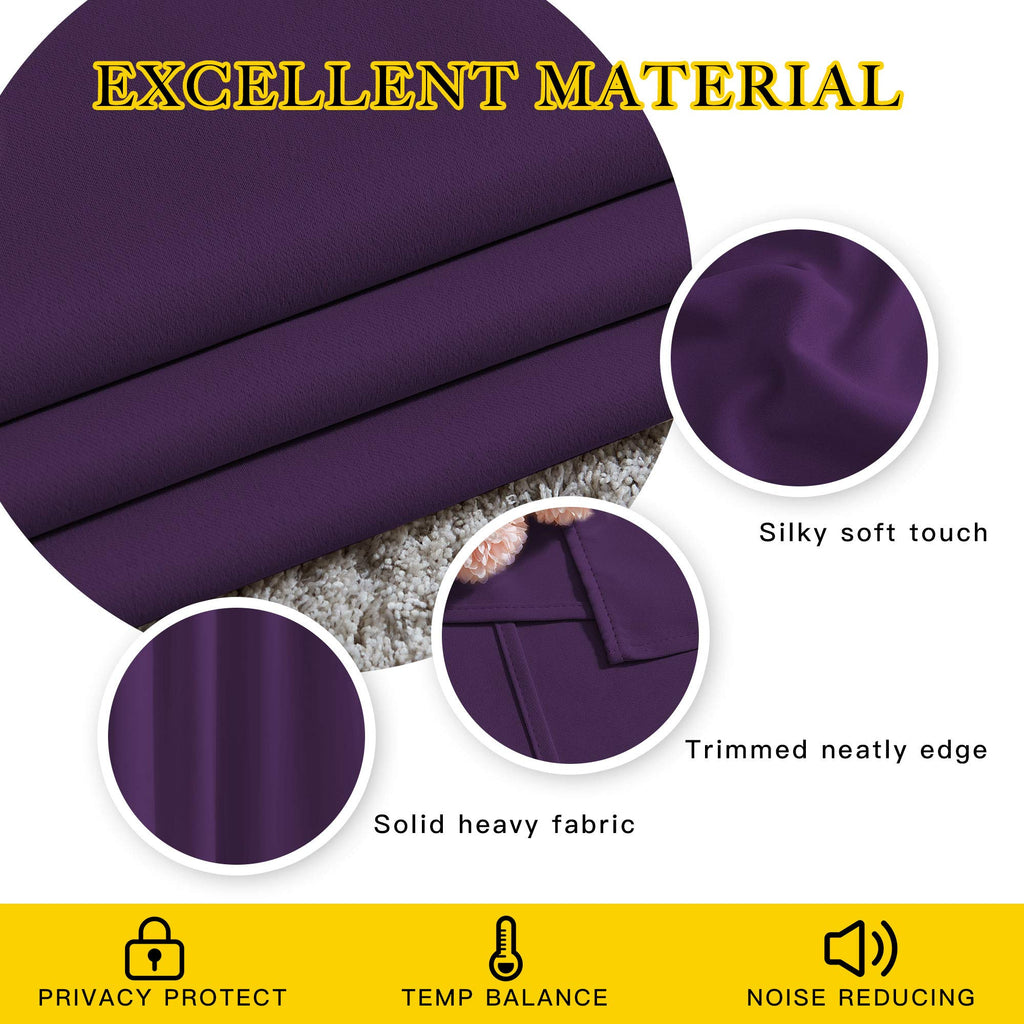 Blackout Curtains - Functional Blackout Drapes/Panels, Thermal Insulated, Privacy Assured (Set of 2, 52 x 54 inches
