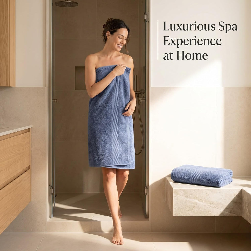 Elegance 100% Organic Cotton Turkish Bathroom Towels Set, Ideal Quick Dry Luxury Washcloths, Hand & Large Luxury Bath