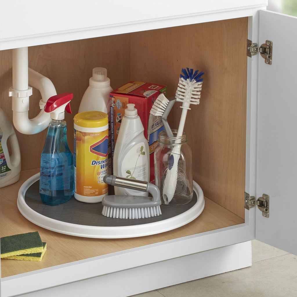 18 Inch Lazy Susan Turntable Organizer - Nonslip Rotating Cabinet Organizer Pantry, Under Sink, Countertop Storage