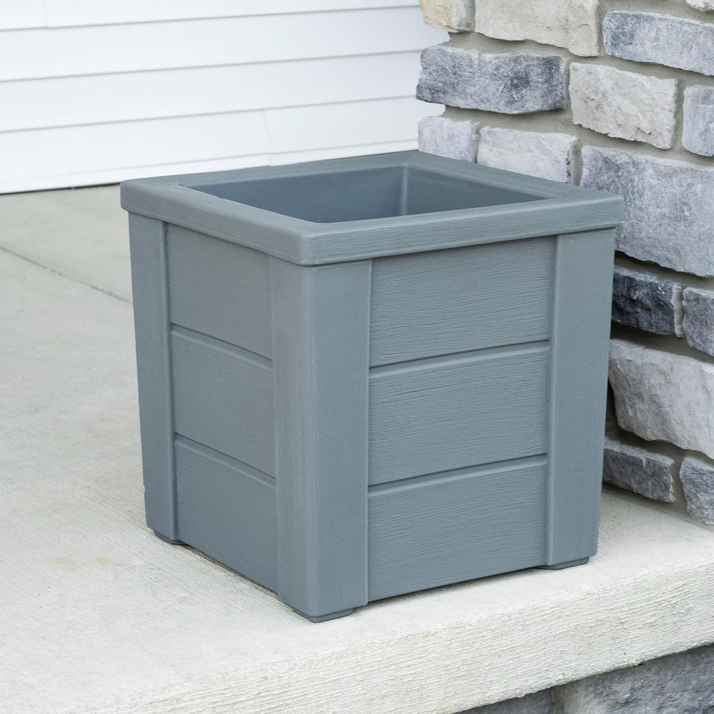 Lakewood Square Planter, Large Planters for Outdoor Plants, Gardening and Flower Pot or Porch, Efficient Drainage