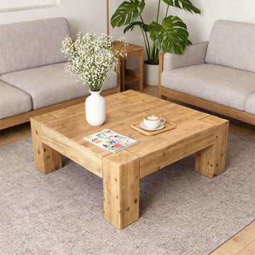 Square Large Coffee Table Mid Century Modern Center Table