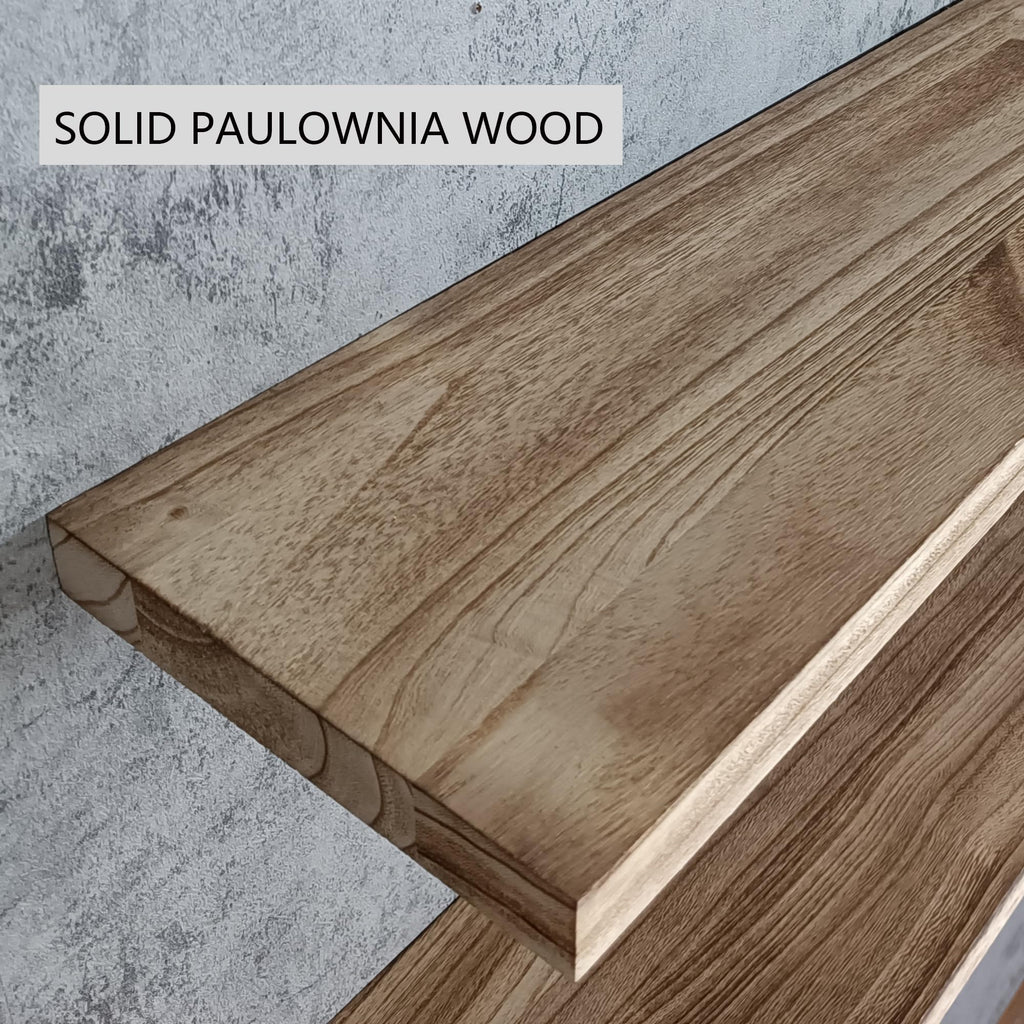 60 inch Long Floating Shelves for Wall, Solid Wood Long Shelves Set of 2, Brown Rustic Mounted Shelves Bedroom Home