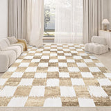 Checkered Area Rugs, Black and White Washable Large Area Rug Soft Non Slip Kids Rug Neutral Modern Geometric Carpet for Living Room Bedroom Nursery Dining Room Dorm Home Office