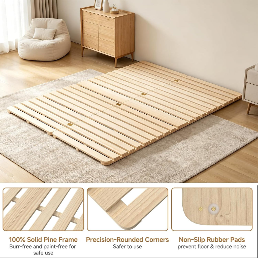Floor Bed Frame, Foldable Tatami Bed Frame Futon Frame