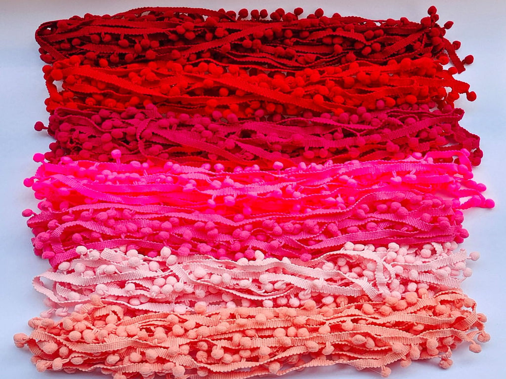 Pom Pom Trim 60 Yards 30 Colors 8mm Ball Fringe Trim for Sewing Accessory Decoration DIY Crafts (Mixed Color 2, 8mm