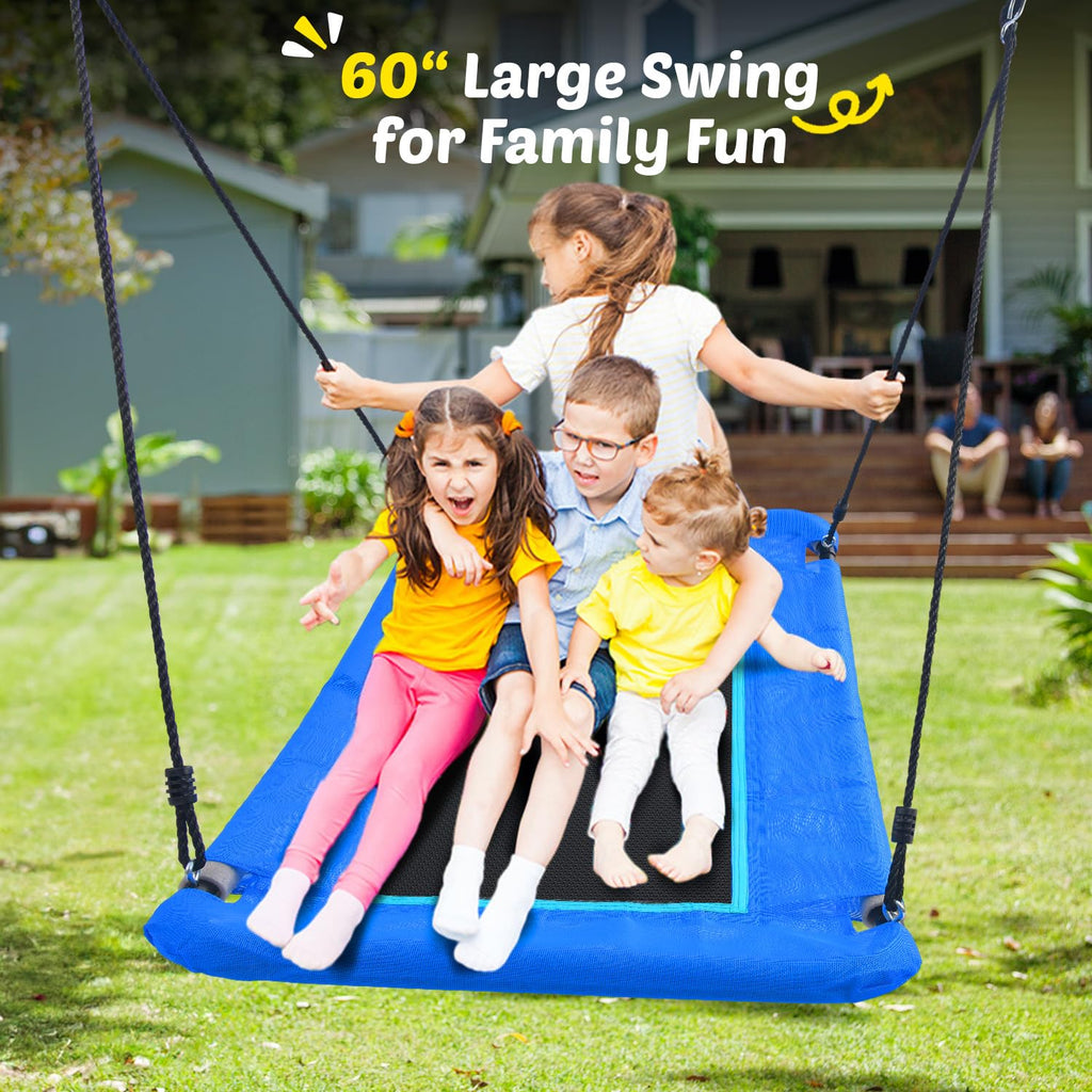 60" Platform Saucer Swing with Stand, Heavy Duty A-Frame