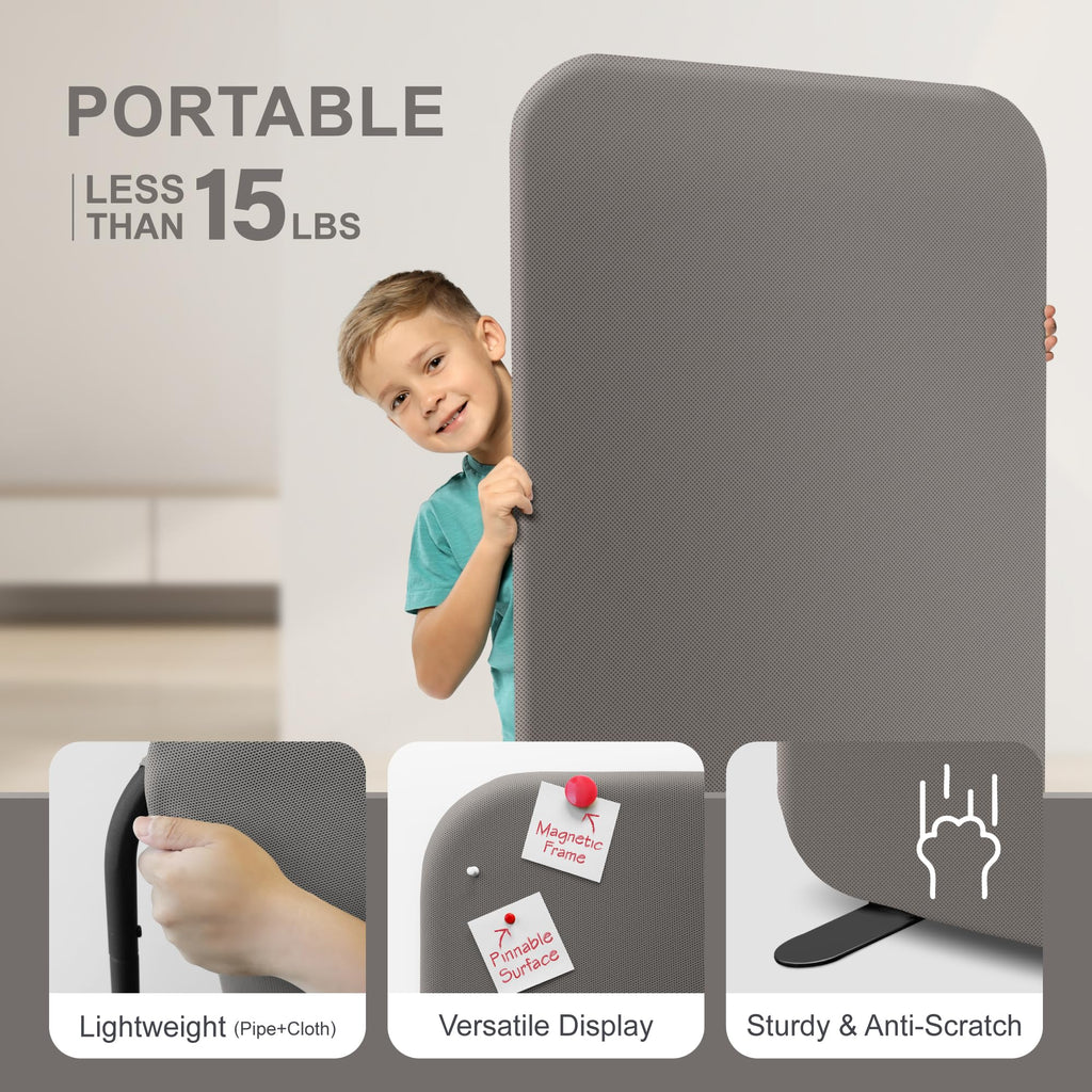 Standing Room Divider, Portable Separation Panel for 29"x65", Rock