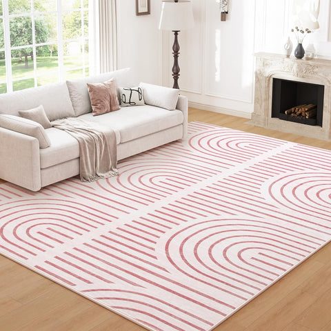 Pink Washable Rug 5x7
