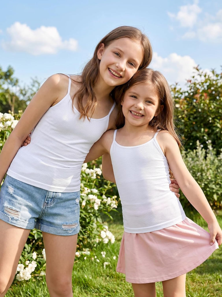 Ribflex Girls Tank Tops with Built in Bra Kids Camisole