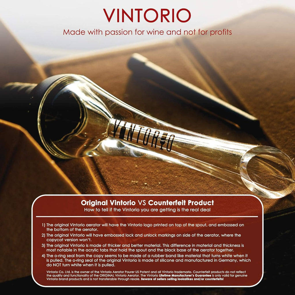 Wine Aerator Pourer - Premium Aerating Pourer and Decanter Spout (Black)
